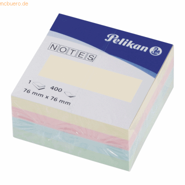 10 x Pelikan Notizhaftzettel Würfel Pastelmix 76x76mm 400 Blatt von Pelikan