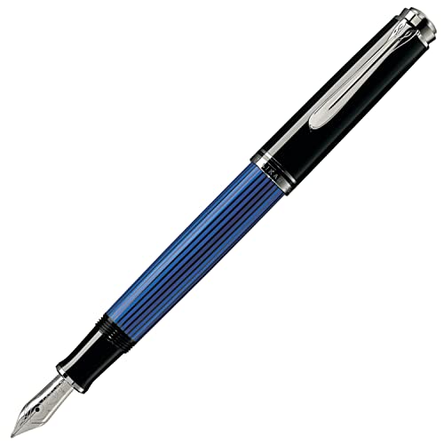 Pelikan Premium M405 Füllfederhalter, Feder B Farbe Plume schwarz/blau von Pelikan
