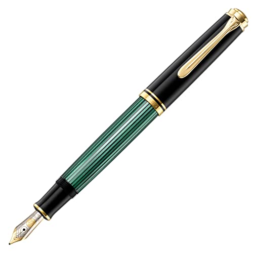 Pelikan Premium M600 Füllfederhalter, Feder B Plume schwarz/grün von Pelikan