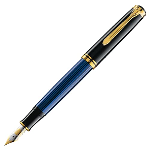 Pelikan Premium M800 Füllfederhalter, Feder B Plume Schwarz/Blau von Pelikan