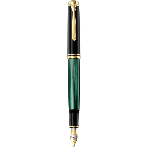 Pelikan Premium M800 Füllfederhalter, Feder B Plume schwarz/grün von Pelikan