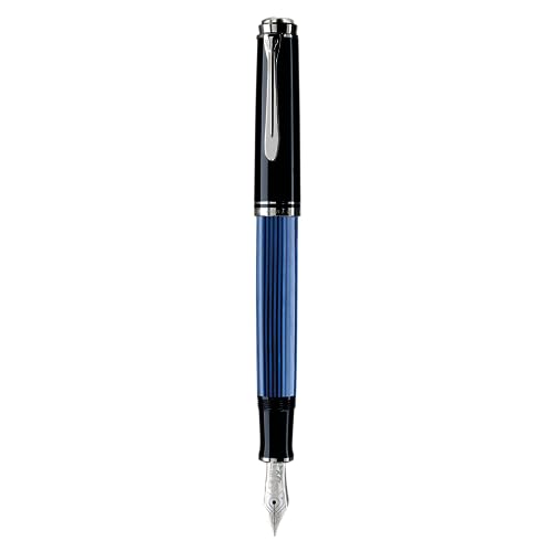 Pelikan Premium M805 Füllfederhalter, Feder B Plume Schwarz/Blau von Pelikan