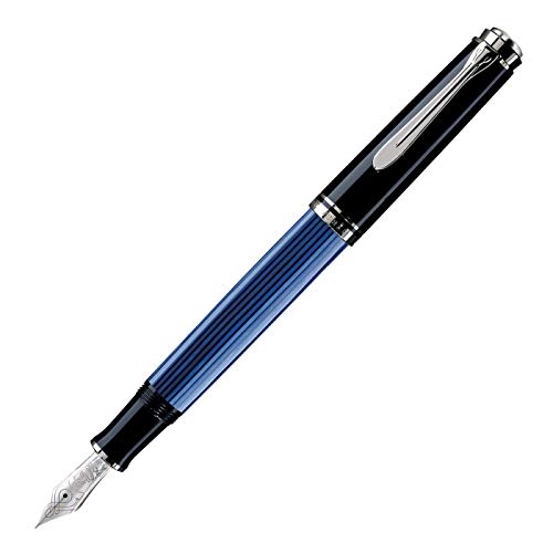 Pelikan Premium M805 Füllfederhalter, Feder M Farbe Plume schwarz/blau von Pelikan