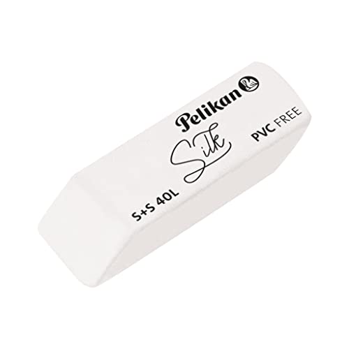 Pelikan Radiergummi Silk, aus Kunststoff, weiß, Schachtel mit 40 Stück, 606141 von Pelikan