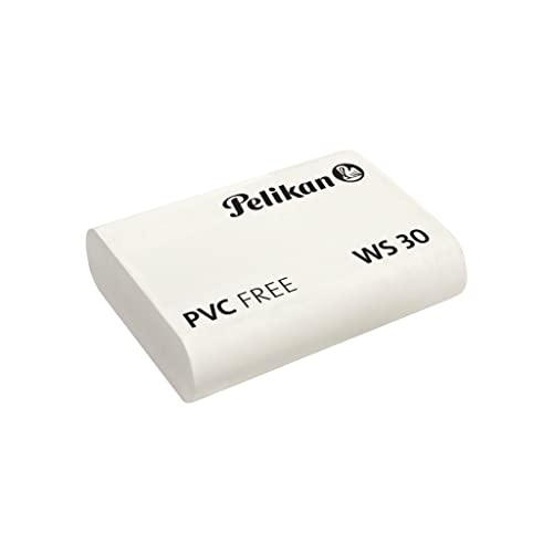 Pelikan Radiergummi WS30, aus Kunststoff, weiß, Schachtel mit 30 Stück, 606158 von Pelikan