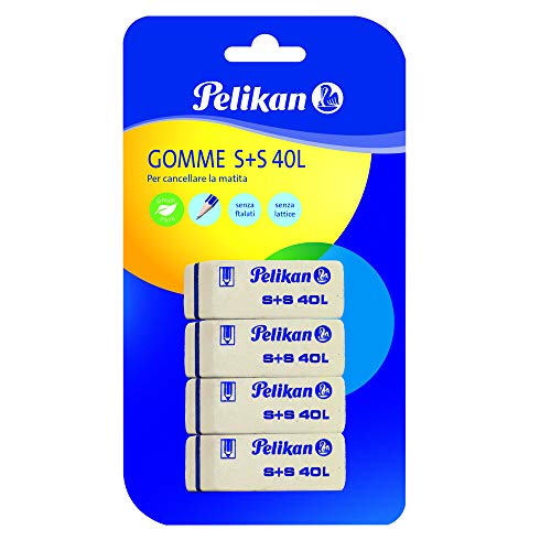 Pelikan Radiergummi, S+S 40, weiß, 4 Stück, für Kohle und Graphit, latex- und phthalatfrei, hergestellt in Deutschland Pelikan Radiergummi, S+S 40, weiß, 4 Stück, für Kohle und Graphit, latex- und phthalatfrei, hergestellt in Deutschland von Pelikan