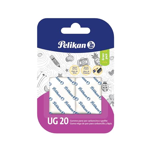 Pelikan Gummi Brot UG 20 Weiß, Radiergummi geeignet für technische, künstlerische und schulische Zeichnung, für Kohle und Graphit, 2 Stück Pelikan Gummi Brot UG 20 Weiß, Radiergummi geeignet für technische, künstlerische und schulische Zeichnung, für Kohle und Graphit, 2 Stück von Pelikan