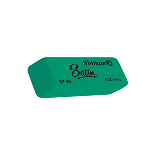 Pelikan Radiergummi Satin, aus Kunststoff, grün, Schachtel mit 30 Stück, 606134 von Pelikan