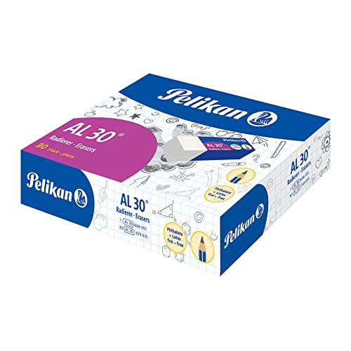 Pelikan Radiergummi, AL 30, weißer Gummi, für Graphitstifte, technisches und künstlerisches Design, für Kinder geeignet, 30 Stück, Größe 43 x 17 x 12 mm Pelikan Radiergummi, AL 30, weißer Gummi, für Graphitstifte, technisches und künstlerisches Design, für Kinder geeignet, 30 Stück, Größe 43 x 17 x 12 mm von Pelikan