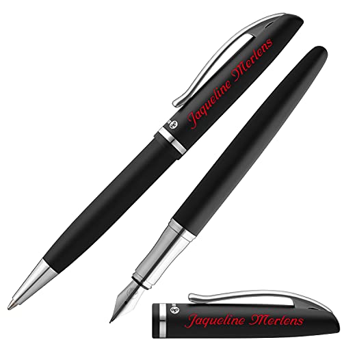 Pelikan Schreibset JAZZ ELEGANCE Schwarz mit Namen farbig personalisiert Füllfederhalter und Kugelschreiber von Pelikan