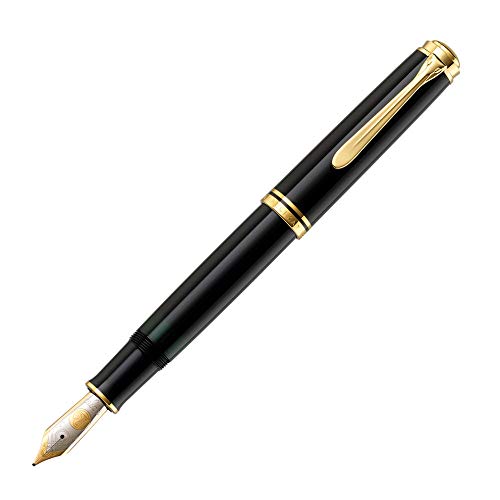 Pelikan Souverän M800 Füllfederhalter, Schwarz, 18K Bicolor-Goldfeder M, Kolbenfüller mit Edelharz-Gehäuse Pelikan Souverän M800 Füllfederhalter, Schwarz, 18K Bicolor-Goldfeder M, Kolbenfüller mit Edelharz-Gehäuse von Pelikan