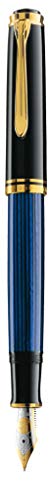 Pelikan Souverän M800 Füllfederhalter, Schwarz-Blau, 18K Bicolor-Goldfeder EF, Made in Germany von Pelikan