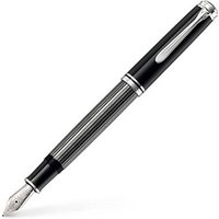 Pelikan Souverän M805 Stresemann Kolbenfüller schwarz/anthrazit/silber F (fein) von Pelikan