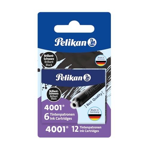 Pelikan Standard-Tintenpatronen 4001 Tinte Brillant-Schwarz, 12 Stück Pelikan Standard-Tintenpatronen 4001 Tinte Brillant-Schwarz, 12 Stück von Pelikan