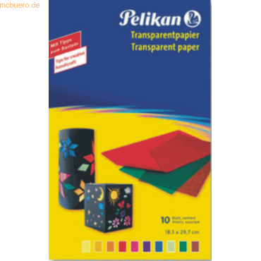 10 x Pelikan Transparentpapier 233 M/10 30x18cm 10 Blatt farbig sortie von Pelikan