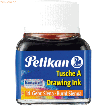 Pelikan Tusche A 14 gebrannte Siena 10ml Pelikan Tusche A 14 gebrannte Siena 10ml von Pelikan