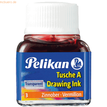 Pelikan Tusche A 3 zinnoberrot 10ml Pelikan Tusche A 3 zinnoberrot 10ml von Pelikan