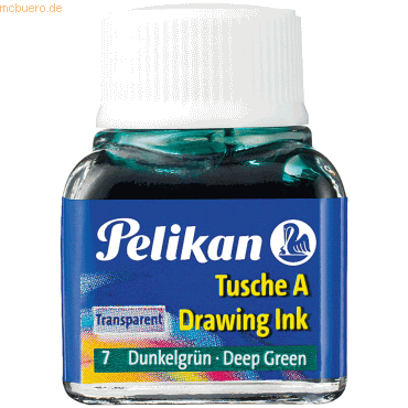 Pelikan Tusche A 7 grün dunkel 10ml Pelikan Tusche A 7 grün dunkel 10ml von Pelikan