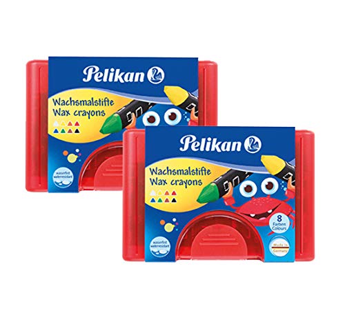 Pelikan Wachsmaler rund (wasserfest, 2x Etui mit 8 Farben) von Pelikan