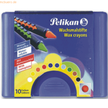 Pelikan Wachsmalstifte 655/10 mit Schiebehülse wasservermalbar 10 Farb Pelikan Wachsmalstifte 655/10 mit Schiebehülse wasservermalbar 10 Farb von Pelikan