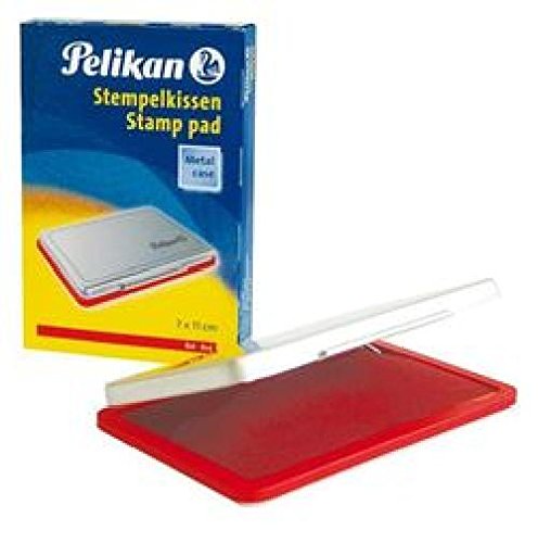 Stempelkissen 2 Metall 11x7cm rot getränkt ohne Öl von Pelikan