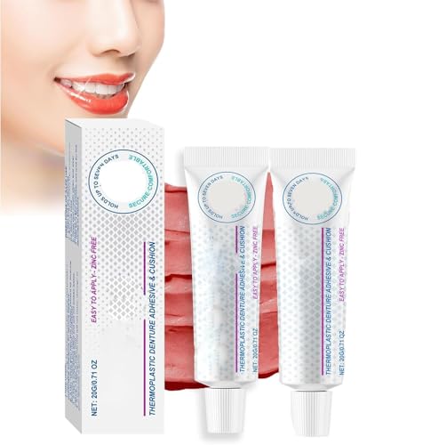 Adheza Dental Adhesive,Denture Fixative,Thermoplastic Denture Adhesive,Strong Waterproof Dental Adhesives for Women Men (2 Pcs) von Pelinuar
