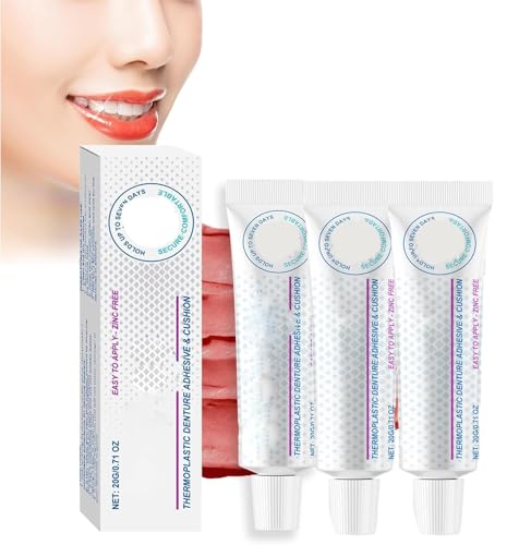 Adheza Dental Adhesive,Denture Fixative,Thermoplastic Denture Adhesive,Strong Waterproof Dental Adhesives for Women Men (3 Pcs) von Pelinuar