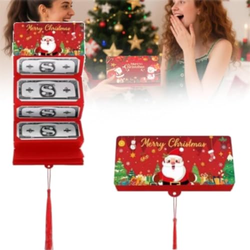 Christmas Money Holder or Gift Card Holder with 10 Slots Surprise Christmas Xmas Gift Card Holder,Xmas Surprise Money Cash Envelope Surprise Moneys Envelopes Gifts Santa Cashs Supplies (Red) von Pelinuar