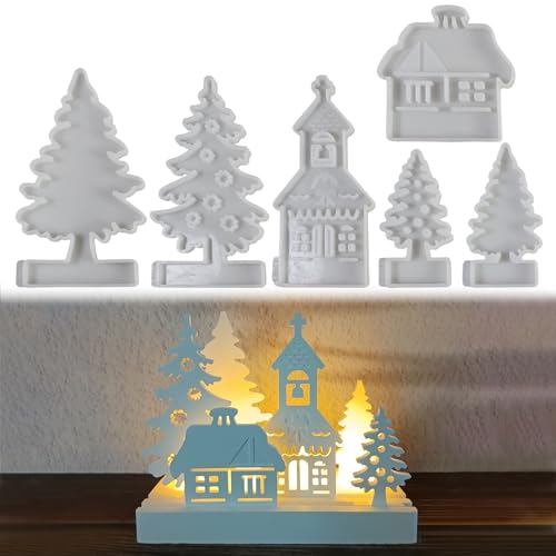 Pemarcy Silikon Gießformen Set 6 Stück Weihnachtshausformen Für Gips Epoxidharz DIY Kerzenherstellung Pemarcy Silikon Gießformen Set 6 Stück Weihnachtshausformen Für Gips Epoxidharz DIY Kerzenherstellung von Pemarcy
