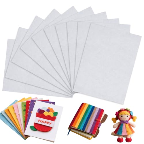 10 Stück 20x30cm Bastelfilz 2mm, Filzstoff zum Basteln, Polyester Steifer Filz für DIY Aufbewahrungstasche Filzunterlage Patchwork Nähen Basteln Handwerken Dekoration, Filz Weiß Serie von Penbinmall