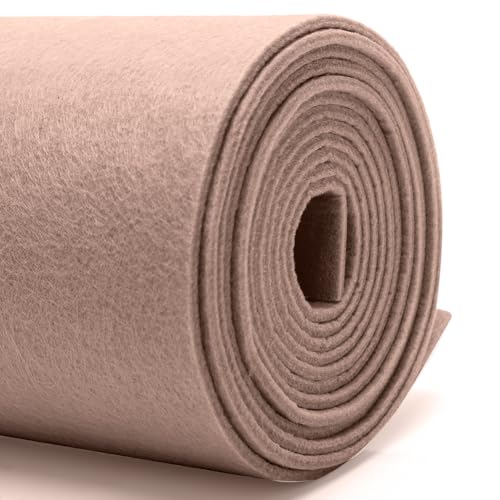 DIY Filz stoff 30cm x 250cm - 3mm Stärke Bastelfilz in Einzelfarben – Filzstoff meterware Für filzmatte，taschenfilz,filzmatte,Polster, Autoteppiche,Untersetzer-nadelfilz 3mm stark（beige-camel filz） von Penbinmall