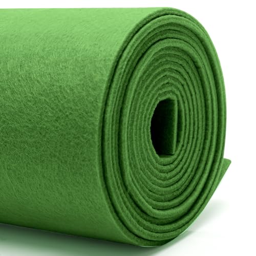 DIY Filz stoff 40cm x 250cm - 3mm Stärke Bastelfilz in Einzelfarben – Filzstoff meterware Für filzmatte，taschenfilz,filzmatte,Polster, Autoteppiche,Untersetzer-nadelfilz 3mm stark Fruchtgrün filz von Penbinmall