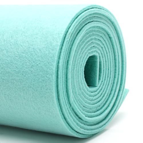 DIY Filz stoff 40cm x 250cm - 3mm Stärke Bastelfilz in Einzelfarben – Filzstoff meterware Für filzmatte，taschenfilz,filzmatte,Polster, Autoteppiche,Untersetzer-nadelfilz 3mm stark-Seeblau filz von Penbinmall