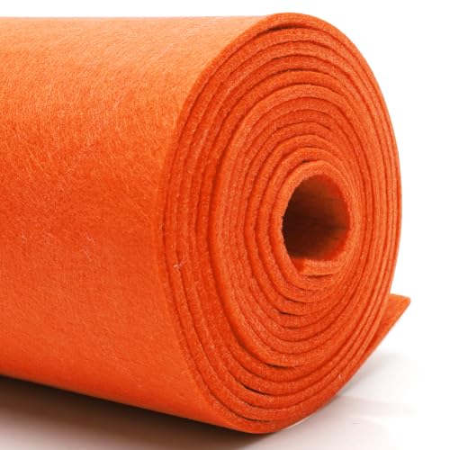 DIY Filz stoff 40cm x 250cm - 3mm Stärke Bastelfilz in Einzelfarben – Filzstoff meterware Für filzmatte，taschenfilz,filzmatte,Polster, Autoteppiche,Untersetzer-nadelfilz 3mm stark rot-orange filz von Penbinmall