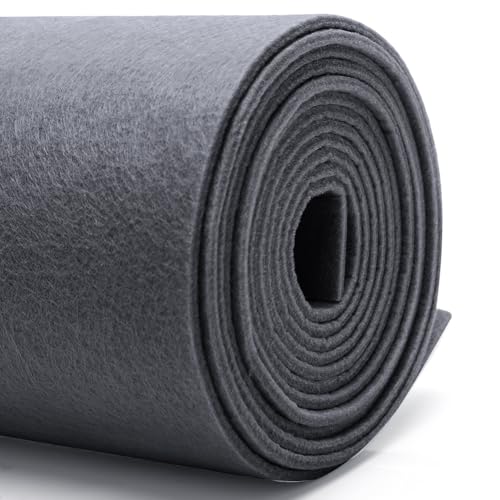 DIY Filz stoff 40cm x 250cm - 3mm Stärke Bastelfilz in Einzelfarben – Filzstoff meterware Für filzmatte，taschenfilz,filzmatte,Polster, Autoteppiche,Untersetzer-nadelfilz 3mm stark-silbergrau filz von Penbinmall