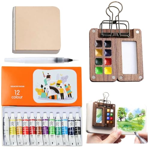 Mini Aquarell Set - Tragbar Künstler Aquarell Reise Set, Mini Aquarell Reise Paint Set Reise Palette für Maler, Künstler, Studenten Mini Aquarell Set - Tragbar Künstler Aquarell Reise Set, Mini Aquarell Reise Paint Set Reise Palette für Maler, Künstler, Studenten von Penbinmall