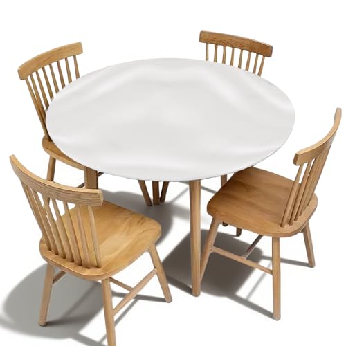 Outdoor Tischdecke Transparent Runde mit Gummizug,Spanntischdecke，tischdecke Outdoor,Gartentischdecke wetterfest 48in fur Tafelgeschirr Ø 36"(90-110cm) - Elastisch Garten tischdecke von Penbinmall