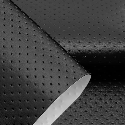 Penbinmall Kunstleder Selbstklebend Reparatur Patch 40x160cm Schwarz 1 Stück, Atmungsaktive Lochung Leder Reparatur Flicken für Sofa, Autositz, Couch & Möbel | Starke Haftung, Einfach zu Applizieren von Penbinmall