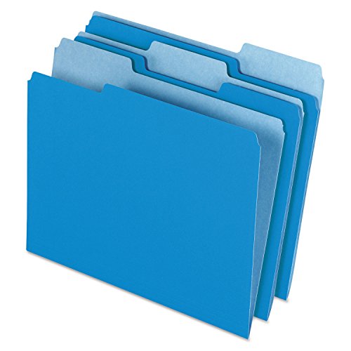 Pendaflex Zweifarbige Aktenordner, BriefgröÃŸe, blau, 1/3 Schnitt, 100 Stück pro Box (152 1/3 BLU) von Pendaflex