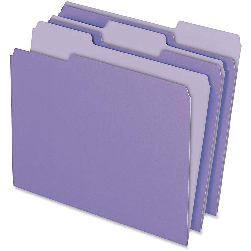 Pendaflex Zweifarbige Aktenordner, Briefgröße, 1/3 Schnitt, Lavendel, 100 Stück pro Box (152 1/3 LAV) von Pendaflex