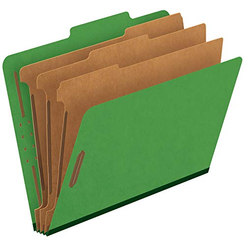 Pendaflex Classification Folders, Standard, 3 Dividers, Embedded Fasteners, 2/5 Cut Tab, Dark Green, Letter, 10/BX (24097) von Pendaflex