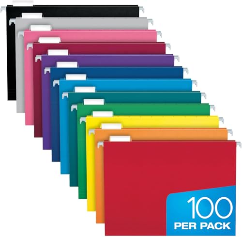 Pendaflex Hängeregistraturmappen, Briefgröße, 100 Stück, verschiedene Farben, 1/5 verstellbare Reiter, Großpackordner für Aktenschrank mit Registern, Manila-Aktenordner 21,6 x 28,9 cm, 100 Stück Pendaflex Hängeregistraturmappen, Briefgröße, 100 Stück, verschiedene Farben, 1/5 verstellbare Reiter, Großpackordner für Aktenschrank mit Registern, Manila-Aktenordner 21,6 x 28,9 cm, 100 Stück von Pendaflex