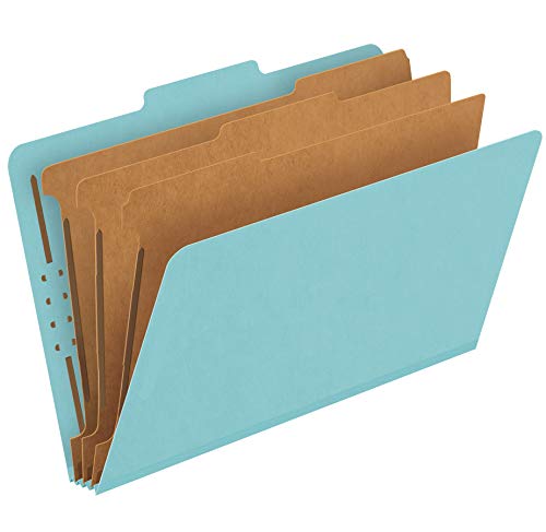 Pendaflex Klassifikationsmappen Standard, 3 Trennblätter, Einschlagverschluss, 2/5 Schnittlasche, blau, rechtsgröße, 10/BX (29094) von Pendaflex
