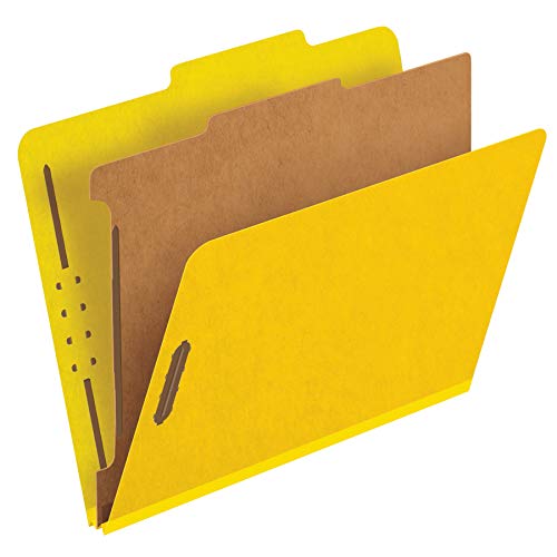 Pendaflex Klassifizierungsmappe, Standard, 1 Trennwand, eingebettete Verschlüsse, 2/5 Schnittlasche, gelb, Briefgröße, 10/BX (23734) von Pendaflex
