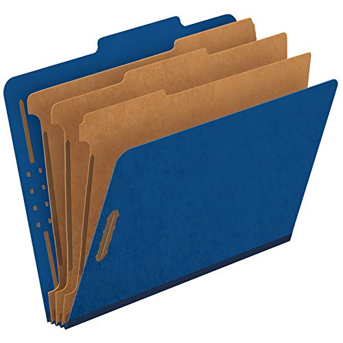 Pendaflex Klassifizierungsmappe, Standard, 3 Trennblätter, eingebettete Verschlüsse, 2/5 Zuschnitt-Tab, dunkelblau, Buchstabe, 10/BX (24096) von Pendaflex