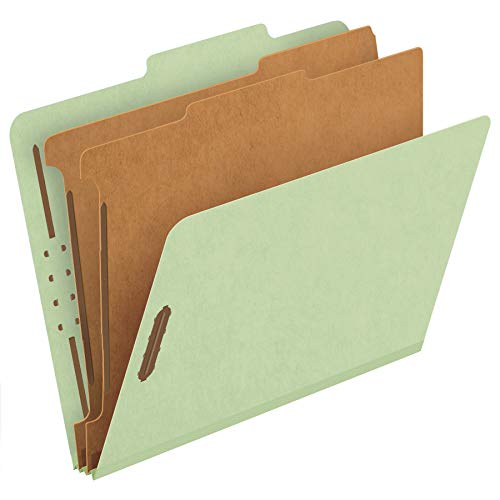 Pendaflex Recycled Classification File Folders, 2 Dividers, 2" Embedded Fasteners, 2/5 Tab Cut, Letter Size, Light Green, Box of 10 (24076R) von Pendaflex