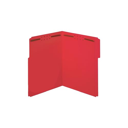 Pendaflex Schnellhefter, 2 Verschlüsse, Briefgröße, rot, 1/3 Zuschnitt-Taben links, rechts, mittige Positionen, 50 pro Karton (22740) von Pendaflex