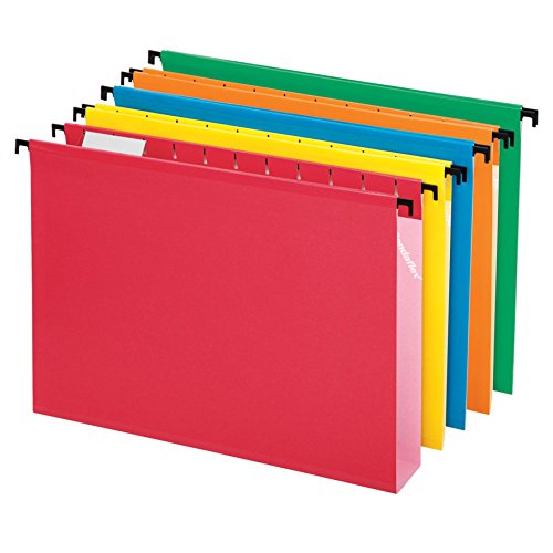 Pendaflex SureHook Hängemappen, extra Kapazität, verstärkt, Briefgröße, verschiedene Farben, insgesamt 20 Ordner pro Box (6152X2 ASST) von Pendaflex