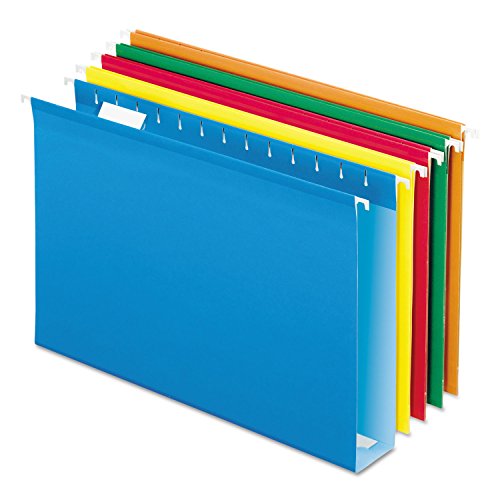 Pendaflex Verstärkte Hängemappen, 5,1 cm, legale Größe, verschiedene Farben, 1/5 Schnitt, 25/BX (4153x2 ASST) von Pendaflex