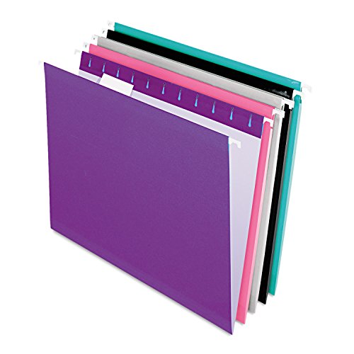 Pendaflex Verstärkte Hängemappen, Briefgröße, 1/5 Schliff, verschiedene Schmuckfarben, 25/BX (4152 1/5 ASST2) von Pendaflex